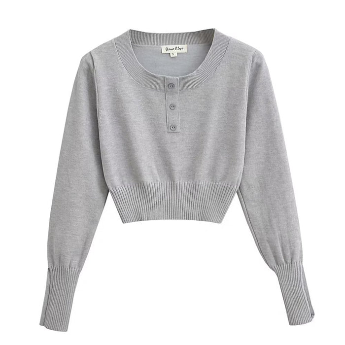 Bloggers Same round Neck Basic Knitwear Sexy Sweater Winter Solid Color Top for Women