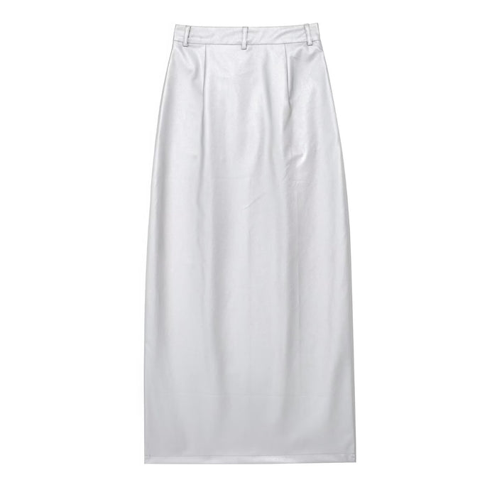 Women Clothing Shacket High Waist Stitching Skirt