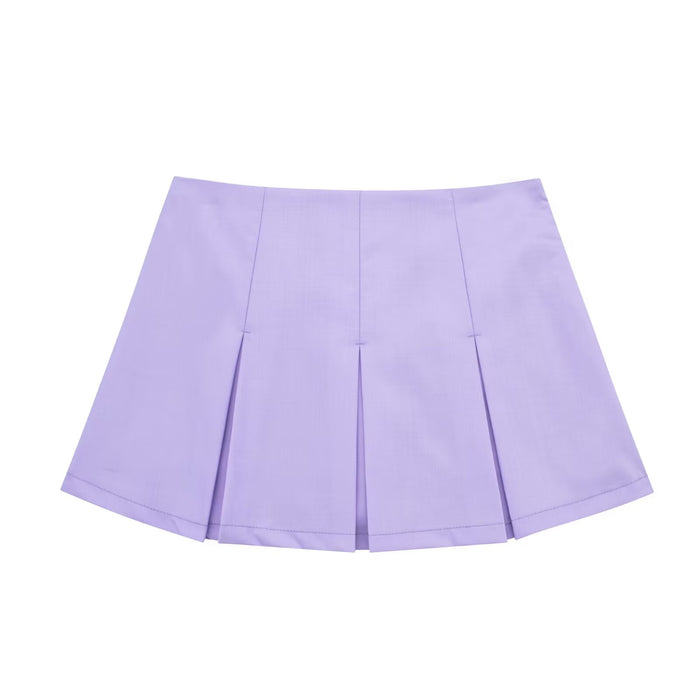 Women Clothing Sexy High Waist Slimming Wide Pleated Pantskirt Mini Skirt