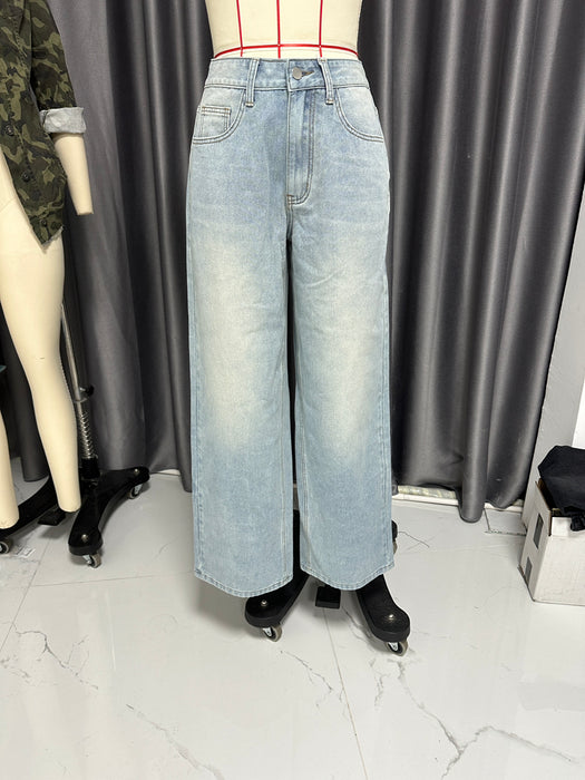 Retro Long Wide Leg Pants Sexy Loose Wide Leg Jeans High Waist Trousers for Women