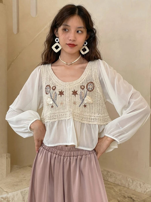 Women Summer Crocheted Solid Top