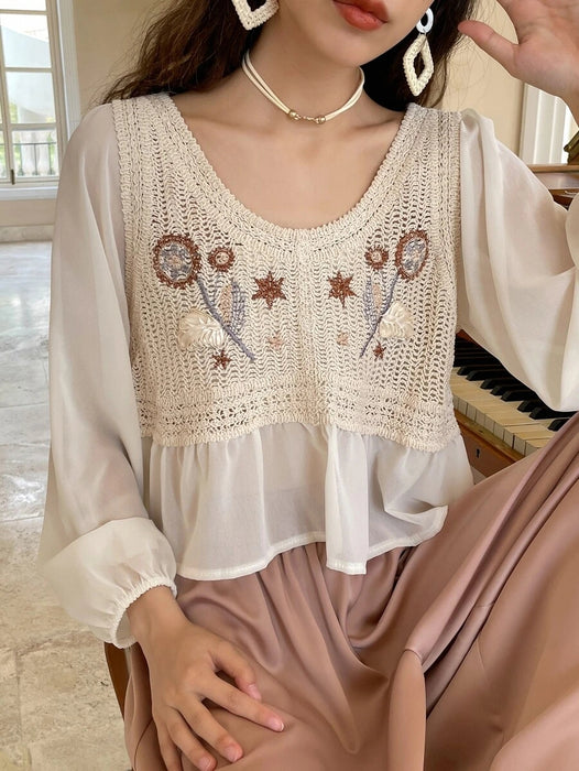 Women Summer Crocheted Solid Top