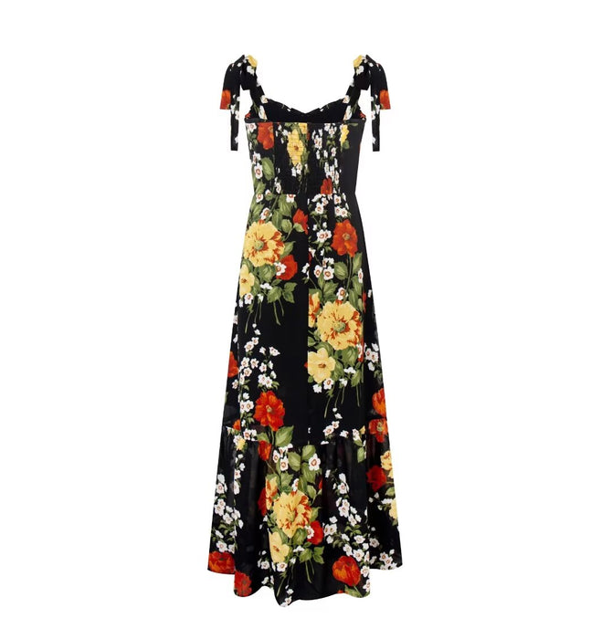 Spring Holiday Sexy Casual Printing Expandable Dress Maxi Dress