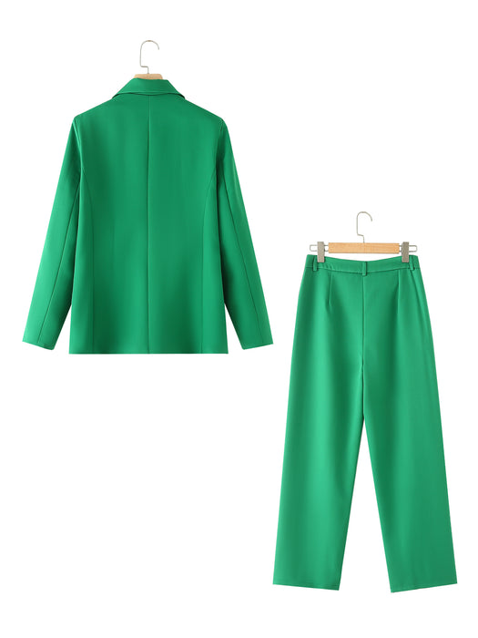 Winter Retro Solid Color All Matching High Waist Pant Sets