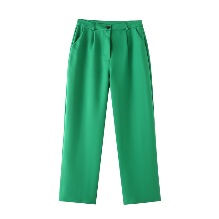 Winter Retro Solid Color All Matching High Waist Pant Sets