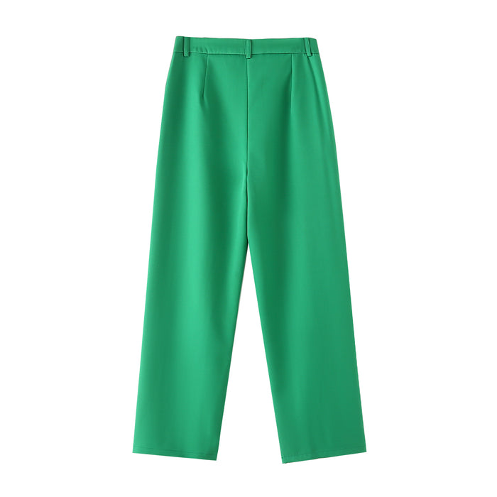 Winter Retro Solid Color All Matching High Waist Pant Sets