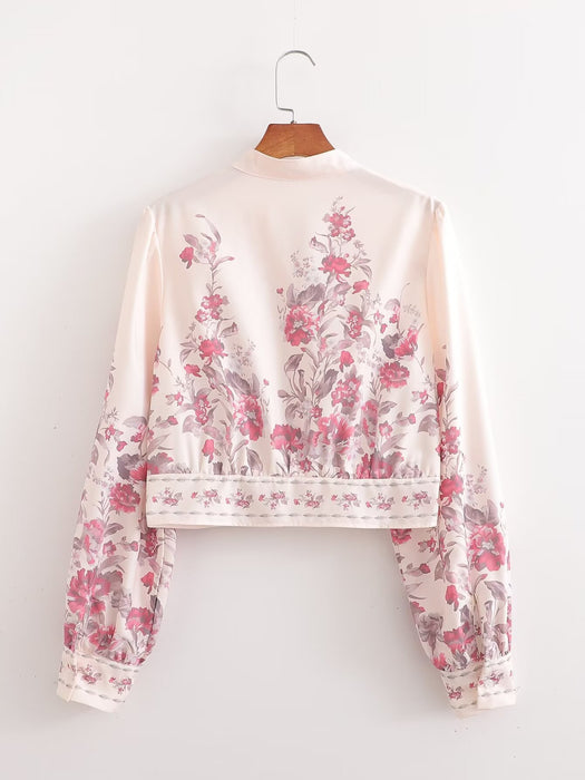 Spring Women Clothing Long Sleeve Printing Loose Shirt