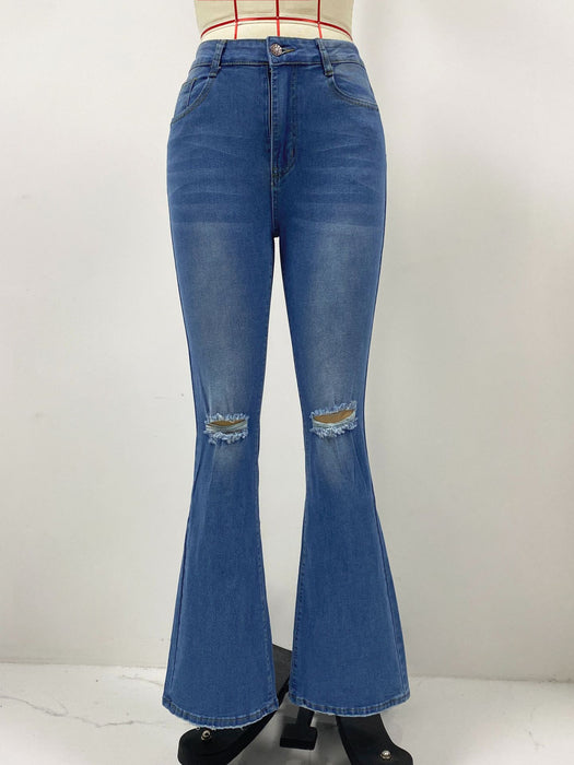 Ripped Skinny Women Jeans Slim Slimming High Waist Stretch Pants