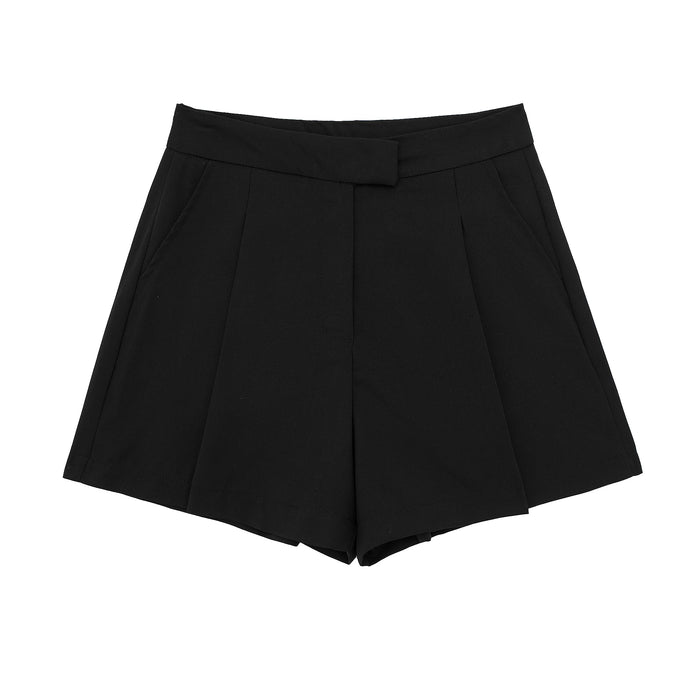 Girls Black Shorts Women Summer High Waist Loose Korean A Line Wide Leg All Matching Outer Wear Slimming