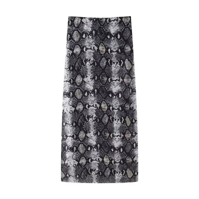 Women Clothing Printed Silk Net Tube Top Skirt