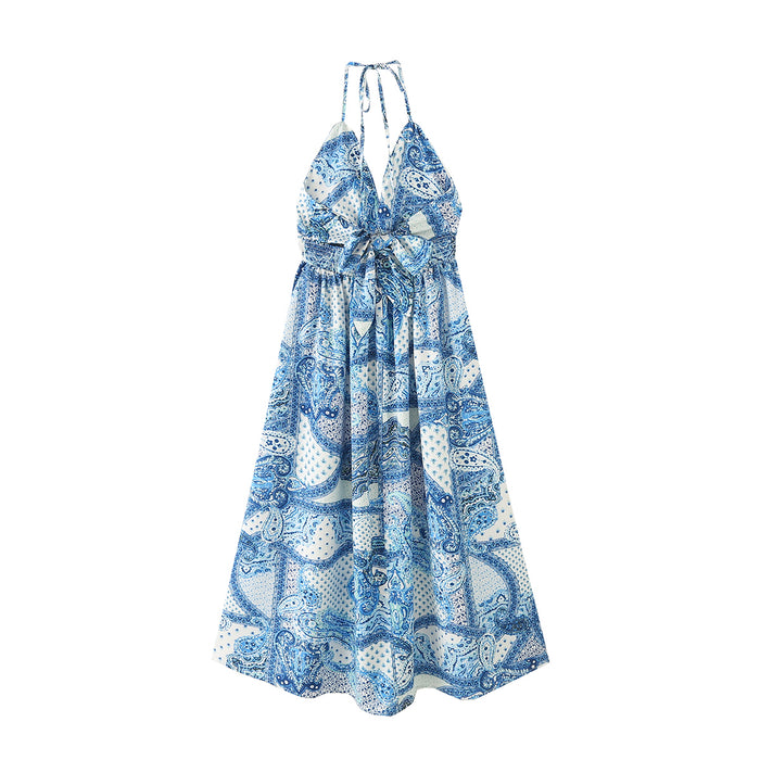 Women Paisley Lace Printing Dress