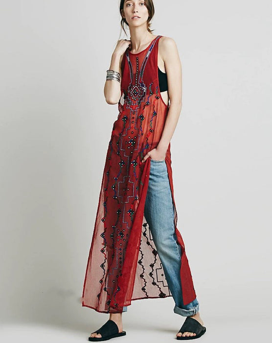 Women Summer Sleeveless A Line Maxi Dress