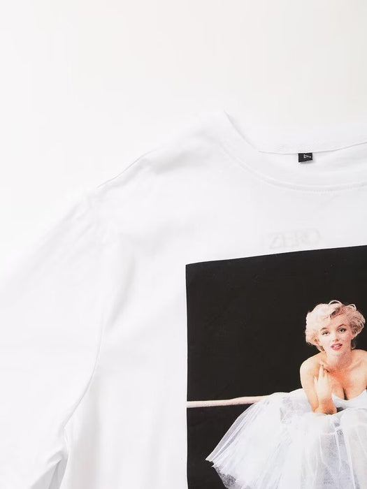 Women Clothing Marilyn Monroe Printing Short Sleeve T shirt Top