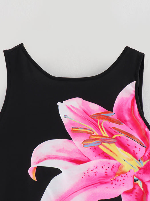 Autumn Women Street Round Neck Vest Glue Printing Vest