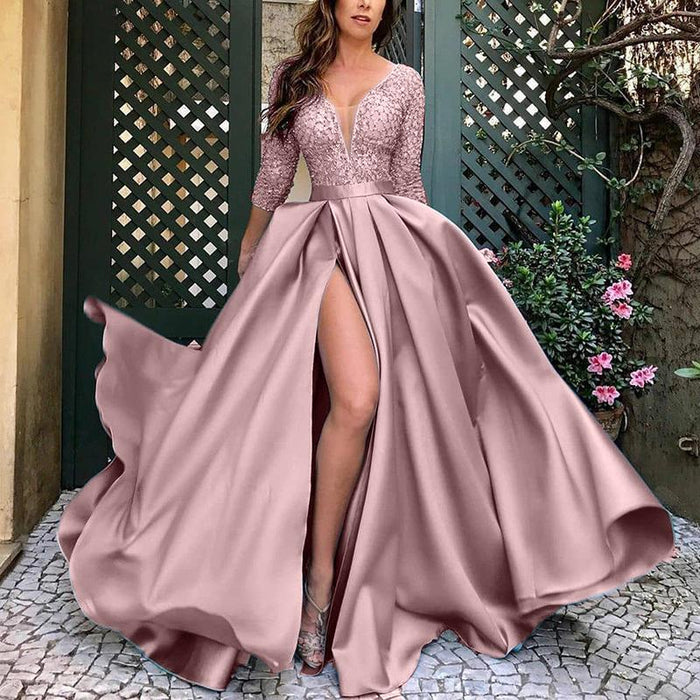 Plus Size Women Bronzing Large Swing Sexy Dress Trailing Banquet Evening Dress