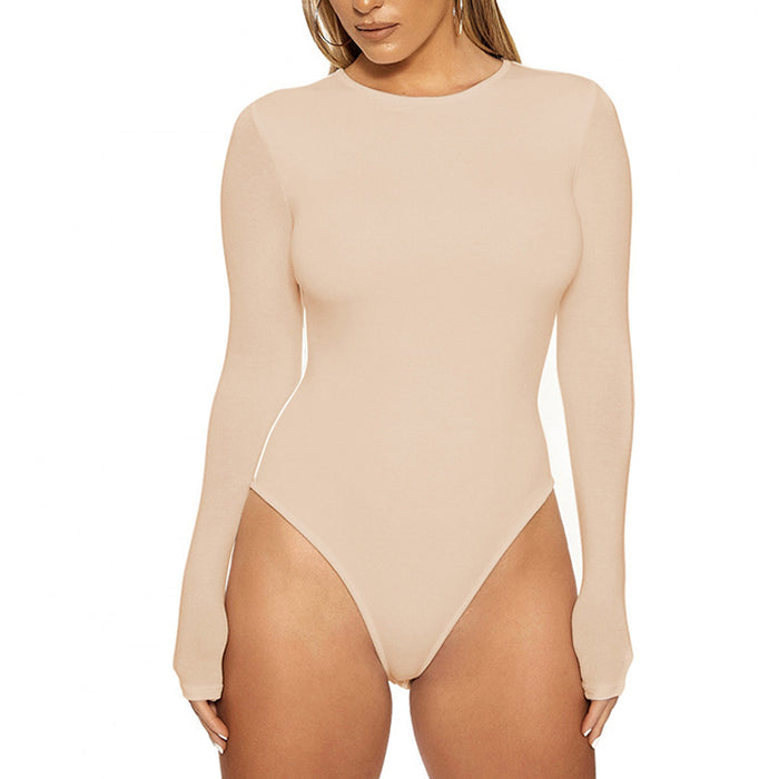 Autumn Winter Women Clothing Casual Bottoming Top Long Sleeve Tight Bodysuit