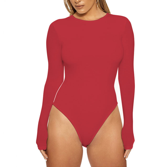 Autumn Winter Women Clothing Casual Bottoming Top Long Sleeve Tight Bodysuit