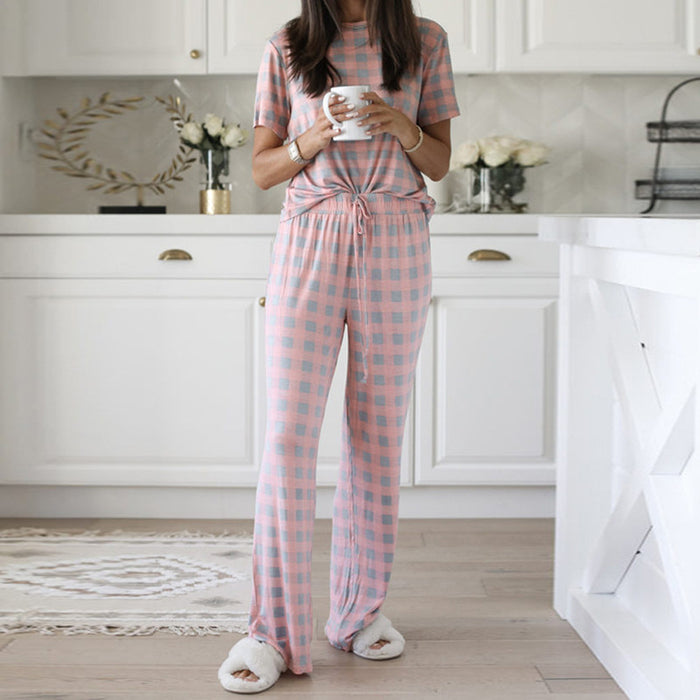 New Women Clothing Printed Two Piece Suit Pajama Set Pajamas