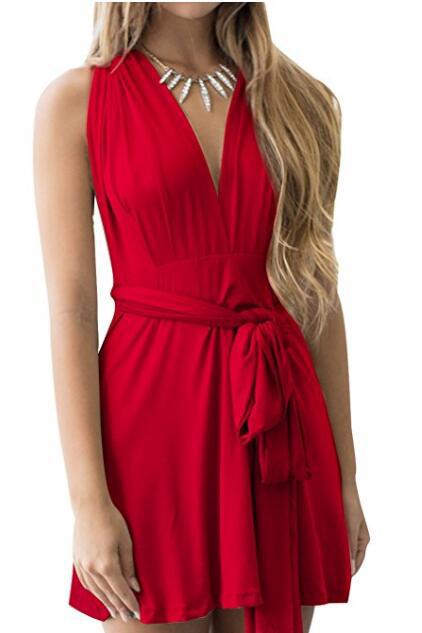 Women Clothing Super Sleeveless Sling Backless Dress