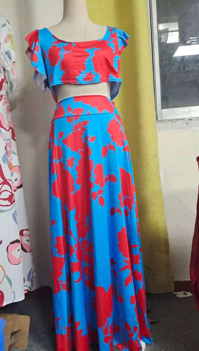 Release Women Printing off-Shoulder Maxi Dress