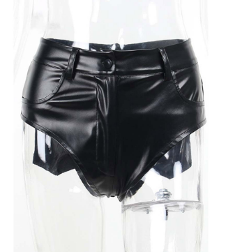 Leather Shorts Women Autumn Winter High Waist Hip Faux Leather Base Elasticity Tight Sexy Pants Ultra Short Leather Pants