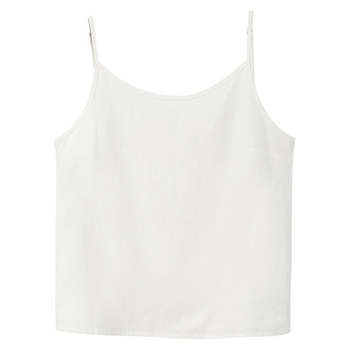 Ramie Camisole Women Spring Summer Inner Wear Base Cotton Linen Niche Can Wear round Neck Sleeveless Cotton Linen Top