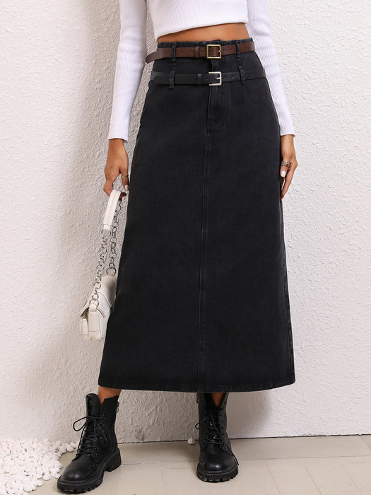 WomenvClothing Casual Trendy Comfortable Slimming A line Denim Skirt