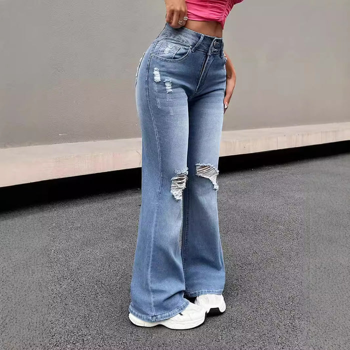 Stretch Skinny Ripped High Waist Display Jeans Women