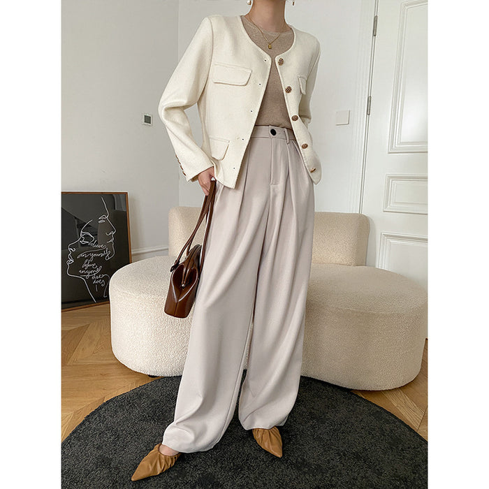 Can Match the Wide-Leg Mopping Work Pant of the Whole Store Advanced Draping Effect Early Autumn