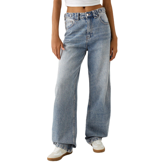 Heavy Industry Washed Loose Street High Waist Wide Leg Jeans Women