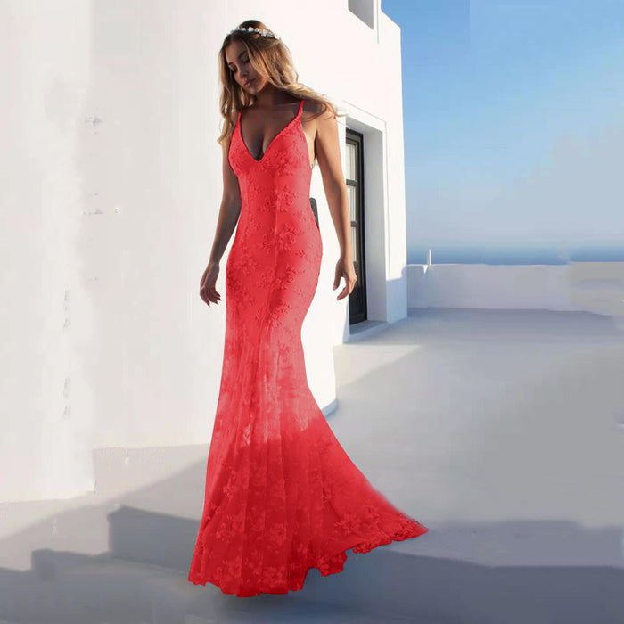 Dress Maxi Dress Sexy V neck Camisole Gown Dress