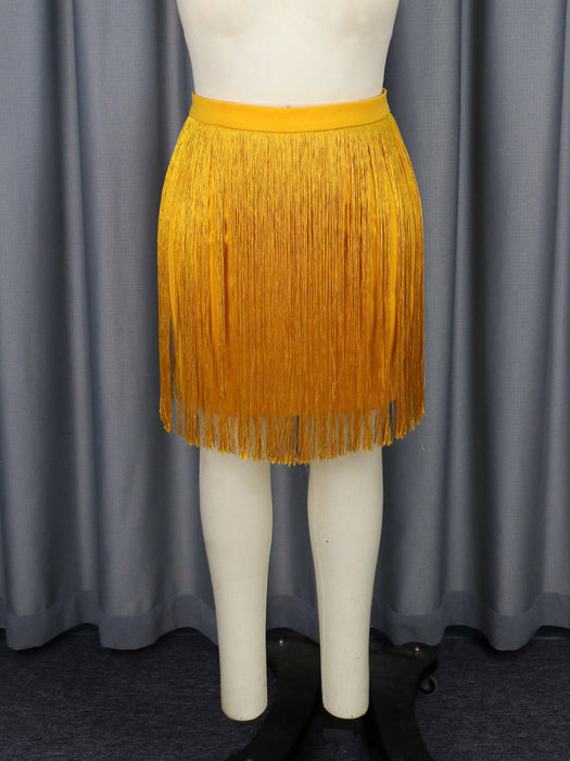 Spring Summer Sexy Tassel Hip Skirt Office Cocktail All Match Skirt Elegant Skirt