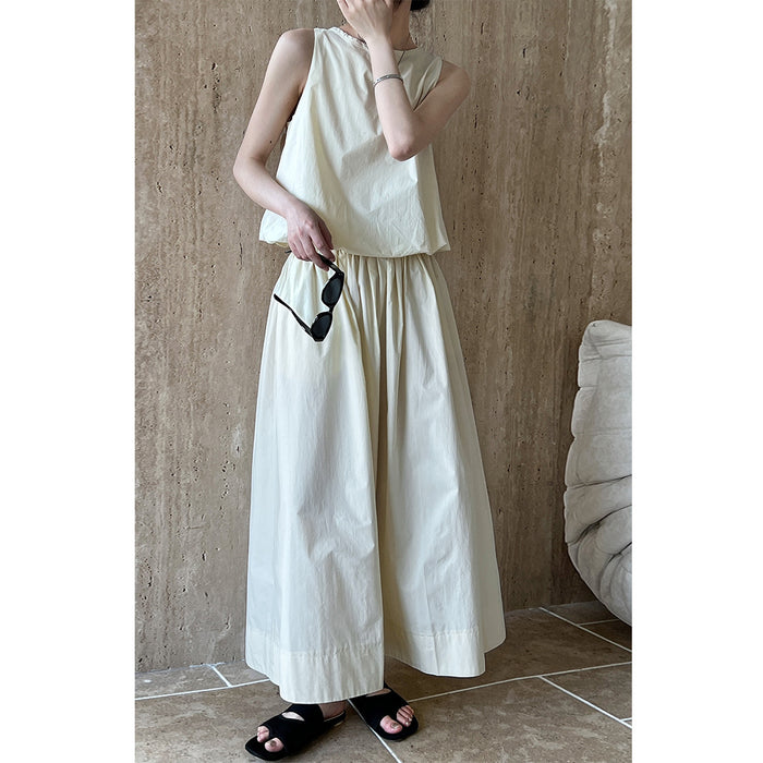 Bud Vest Top Skirt Umbrella Skirt Two Piece Set Summer Korean Suit