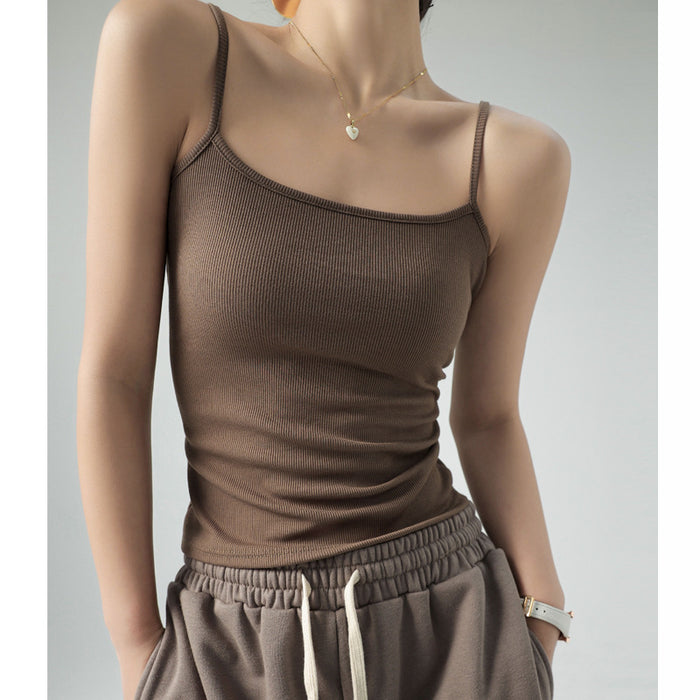 Best Seller on Douyin Base Tank Top Small Slip Top Women Suit Inner Cover Supernumerary Breast Thread Spring, Autumn Summer Can Be Outerwear Top