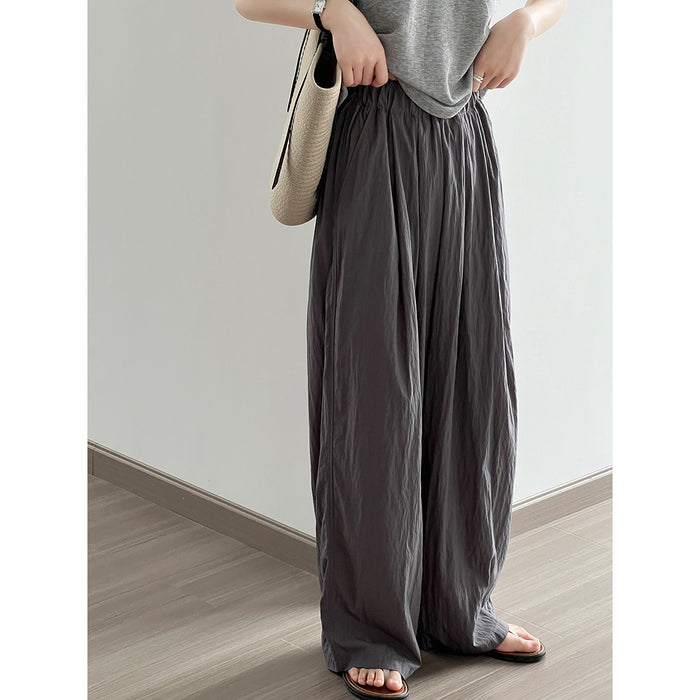 Thin Pleated Casual Pants Women Summer Japanese Lazy Loose Drooping Wide Leg Pants