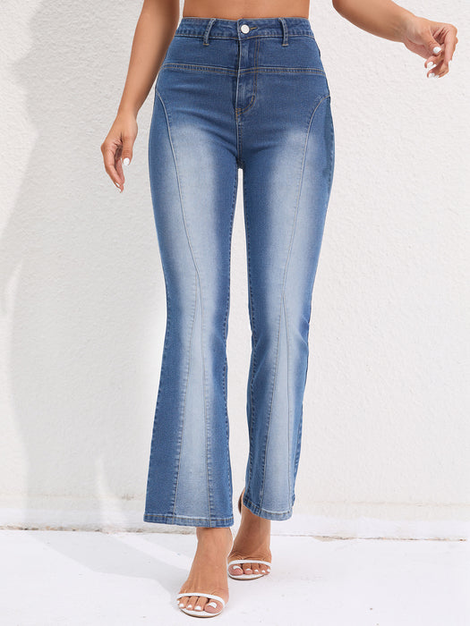 Slimming Stretch Bootcut Trousers Jeans Women