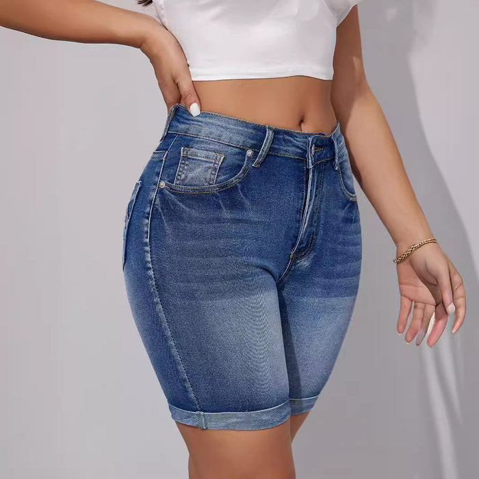 High Waist All-Match Denim Shorts for Women