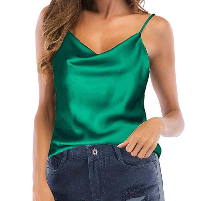 Spring Autumn Sexy Sling Women Clothing Loose Sleeveless Satin Tube Top Women Top