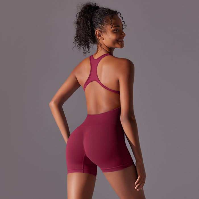 Tight Back Seamless Yoga Bodysuit Women Hip Lifting One Piece Sports Pilates Fitness Yoga Wear Women