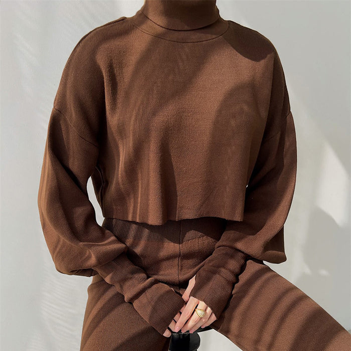 Arrival Suit Women Clothing Turtleneck Loose Long Sleeve Top Women Casual Set