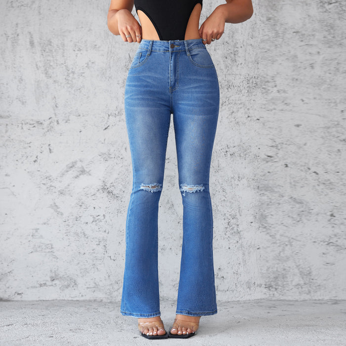 Ripped Skinny Women Jeans Slim Slimming High Waist Stretch Pants