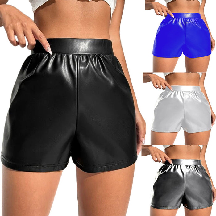 Summer Sexy Patent Leather Shorts Pants Women High Waist Loose Casual Pants Women