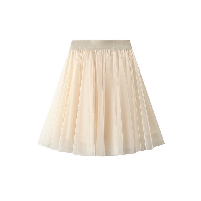 Skirt Spring Summer Women Korean High Waist Bubble Skirt Slimming Short A line Tulle Skirt Short Skirt