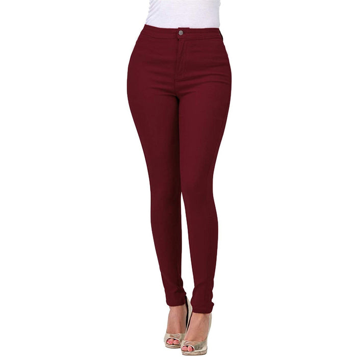 Women Slim Fit Multi Color Stretch Denim Trousers for Women