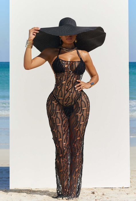 Women Sexy Cup Thong Hollow Out Cutout out Nude Back Halter Three Piece Beach