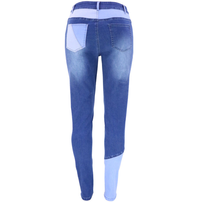 Special Patchwork High Elastic Shaping Women Jeans Plus Size