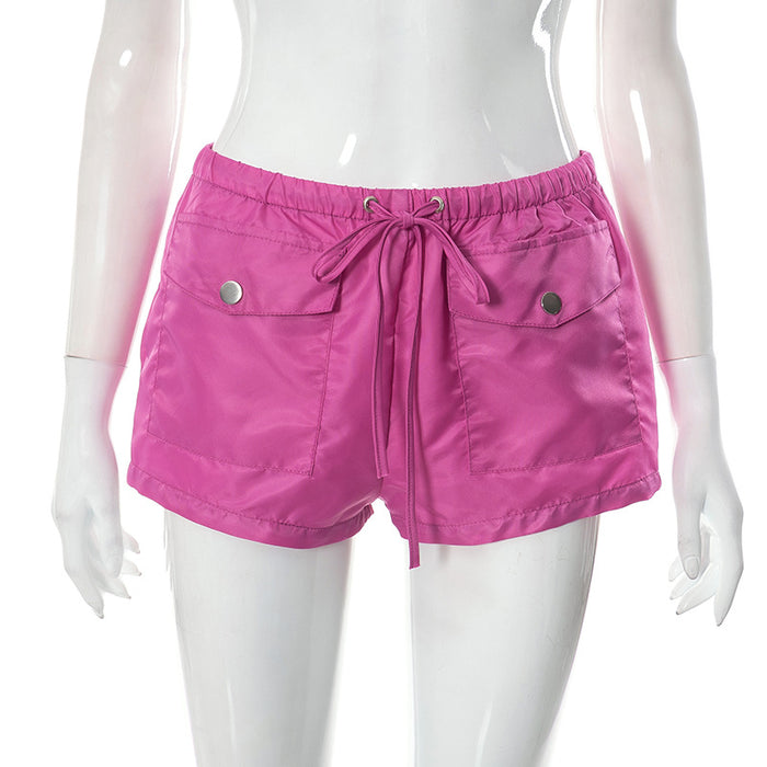 Women Clothing Summer Pocket Top Shorts Set for Women