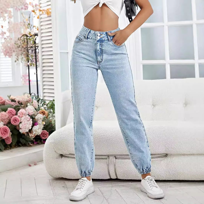 Women Clothing Drooping Slimming Pencil Pants Loose Denim