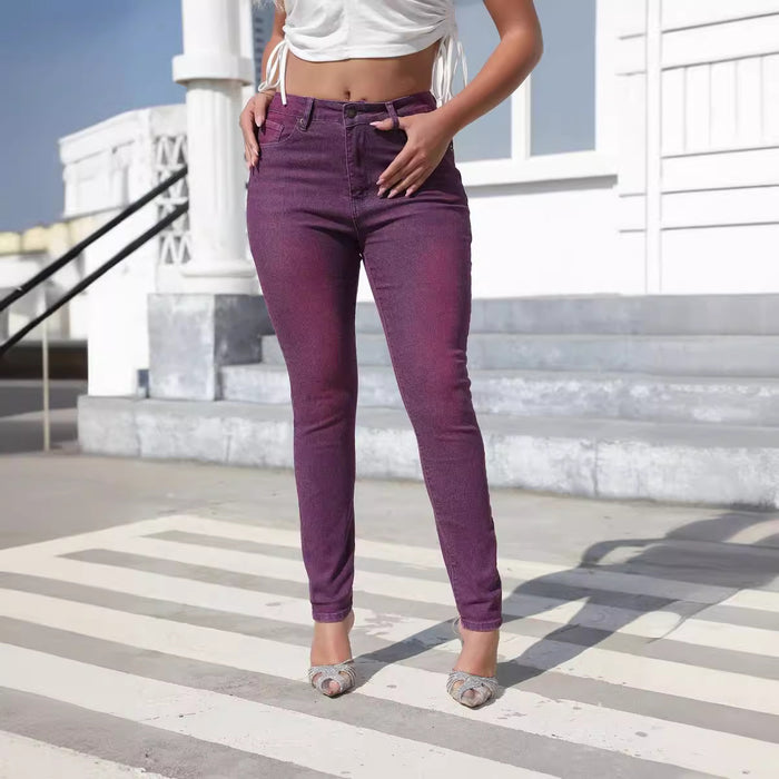 Women Clothing Washing Skinny Pants High Waist Women Jeans