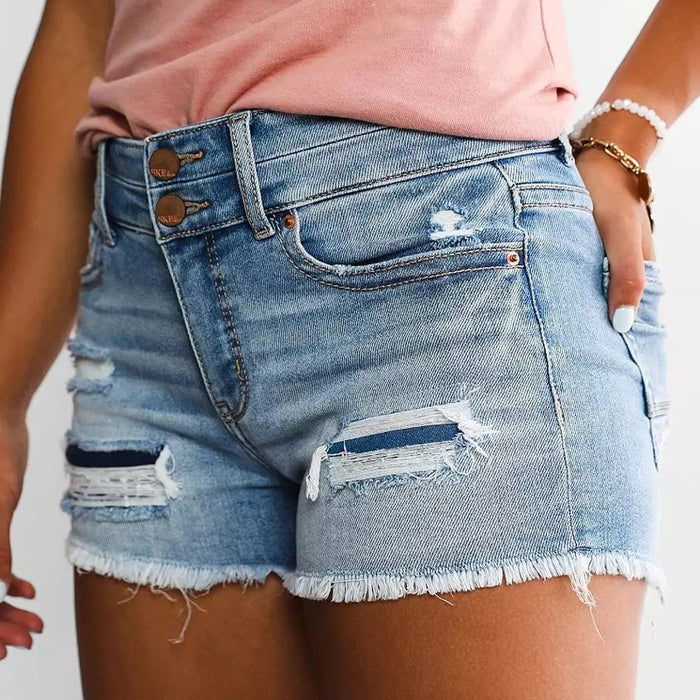 Spring Summer Arrival Denim Shorts Stock Jeans Women High Waist Denim Shorts